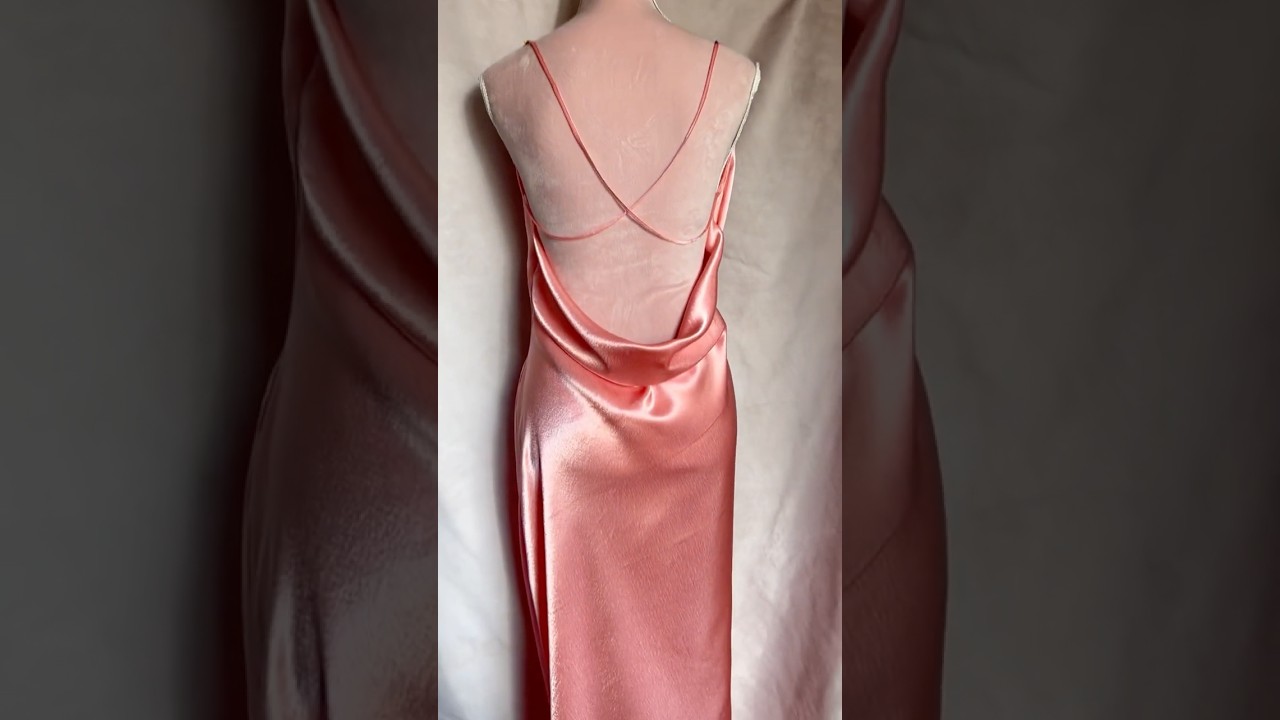 Sew a Satin Cowl Neck Dress with me. 