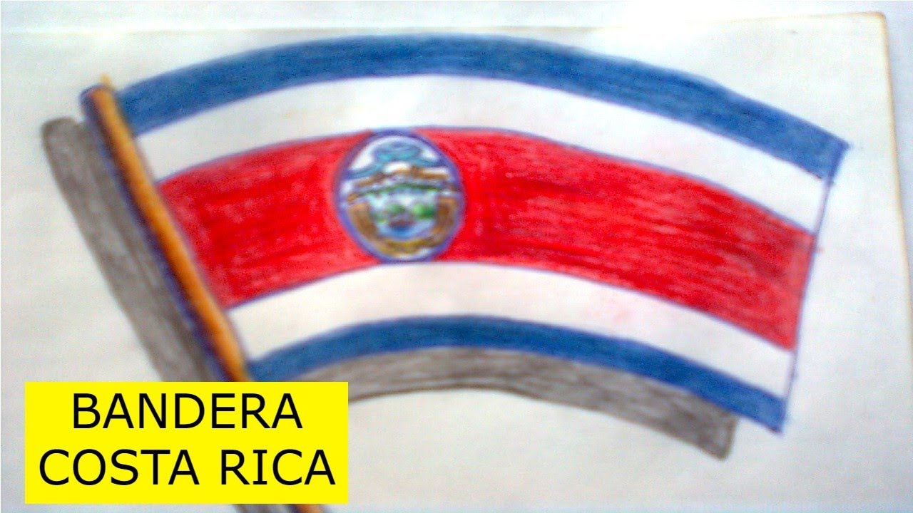Dibujado A Mano De Dibujos Animados Bandera De Costa Rica Bandera De ...