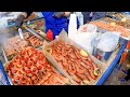 Kiev, Ukraine. Huge Street Food Festival 'Ulichnaya Eda'. Grilled Meat, Fish and more