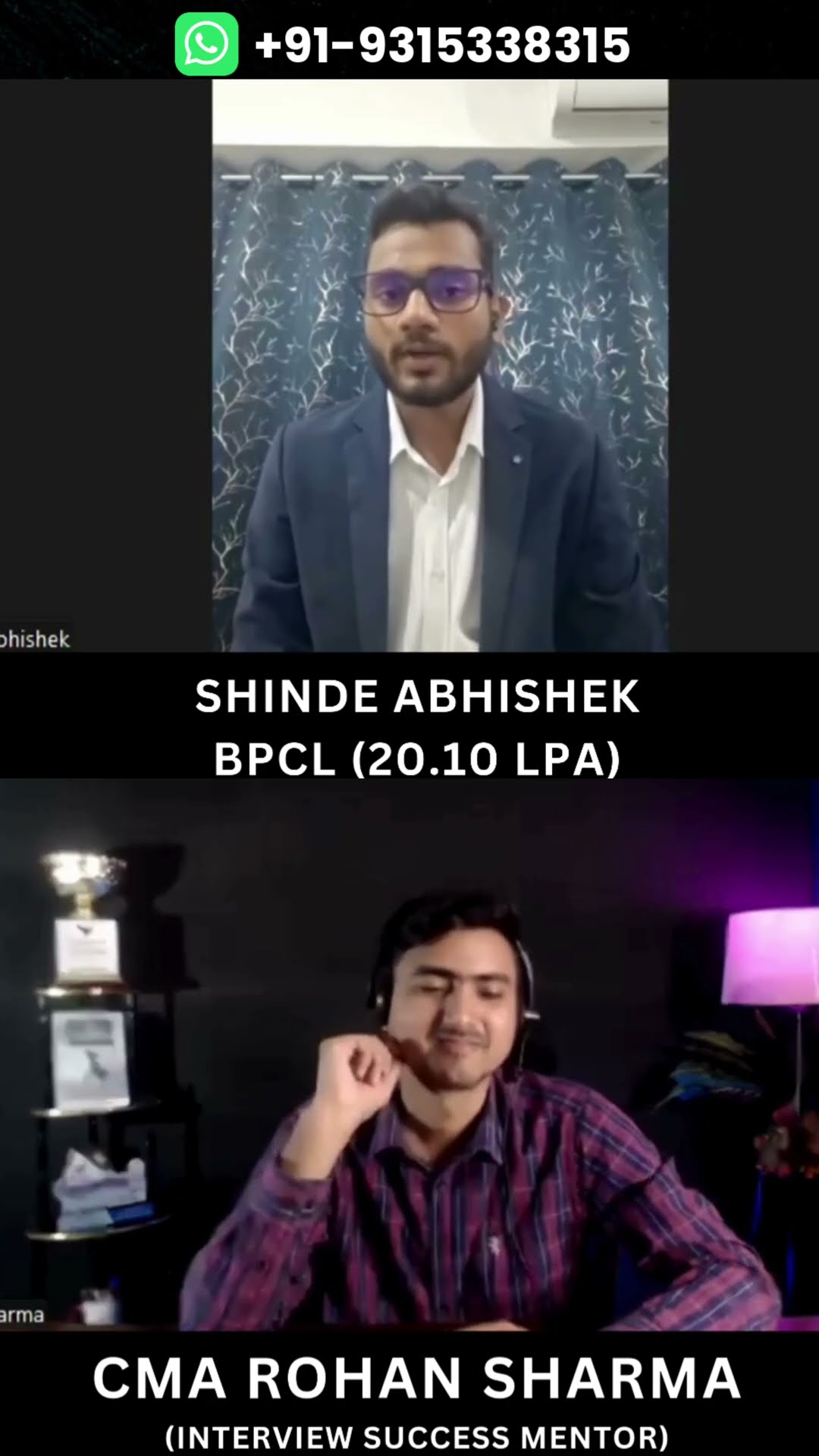 CMA Shinde Abhishek video testimonial — CMA placement selection at BPCL | Career Success Launchpad