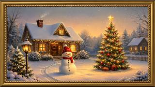 Vintage Christmas Greeting Card | Gold Frame TV Art | ❄️🎄☃️ Relaxing Christmas Music for Focus screenshot 4