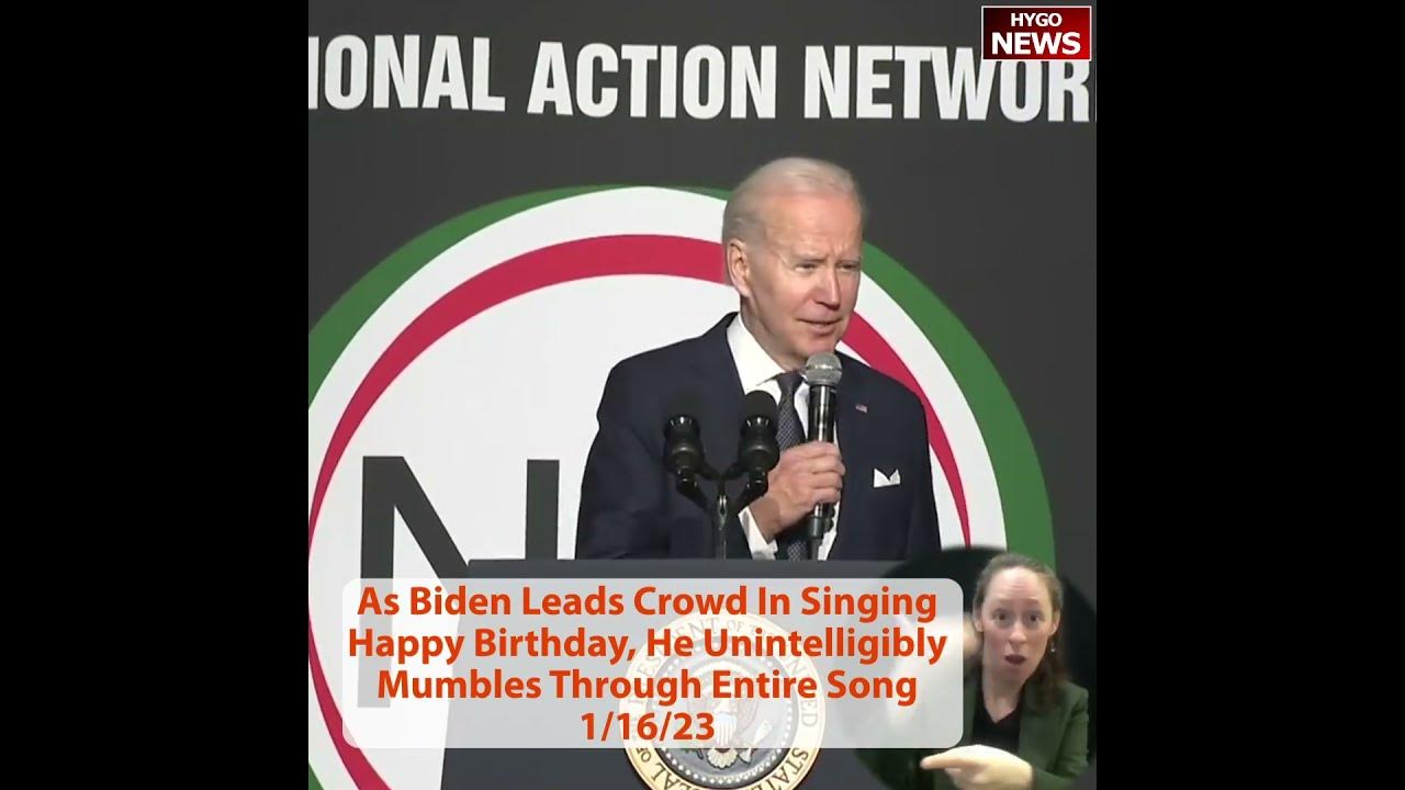 "Is This On? Hello" Biden Leads Crowd In Singing Happy Birthday