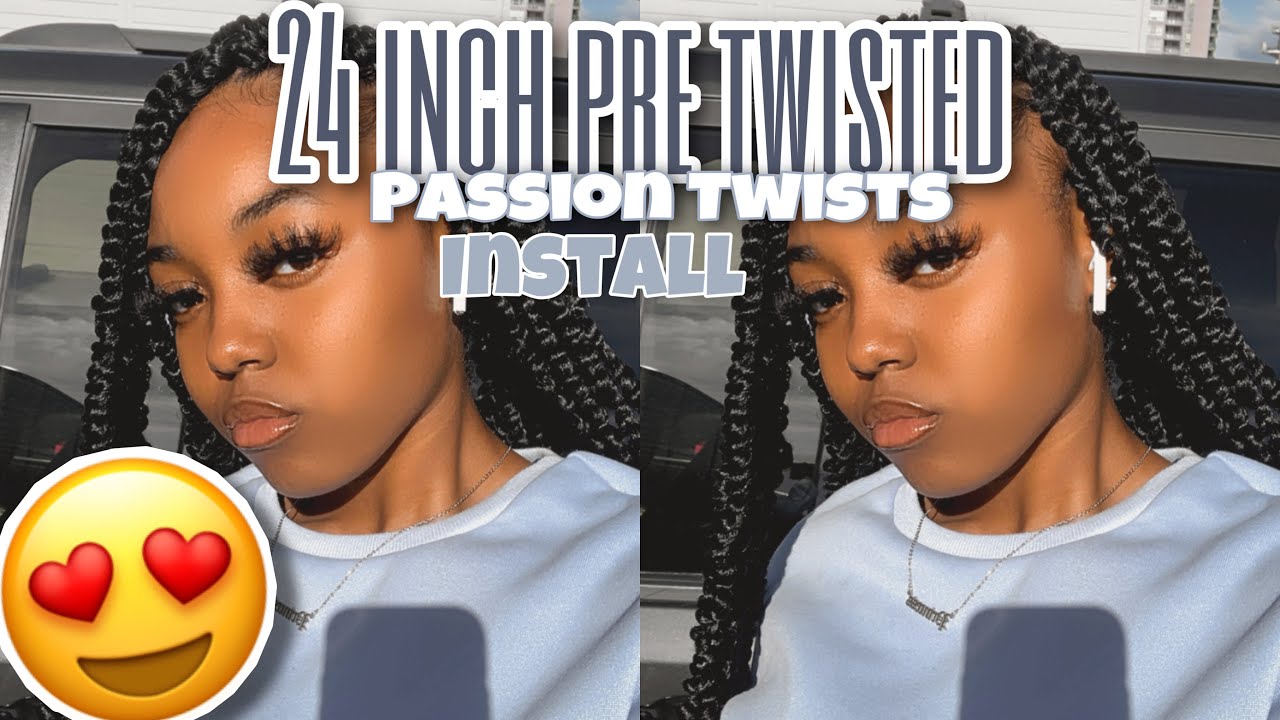 24 inch pre-twisted, Passion Twists Crochet Hair Install 🔥| ft. Niseyo Hair