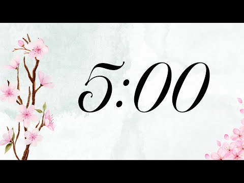 5 Minute Cute Spring Cherry Blossom Timer with Alarm (Fun Koto Tones at End)