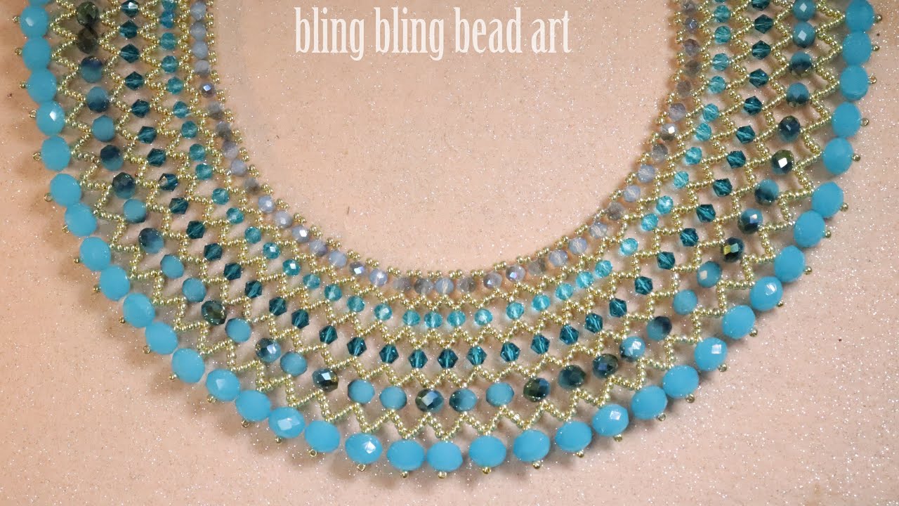 آموزش گردنبند کلئوپاترا با کریستال شیک و زیبا و ساده  Kleopatra Beaded necklace  easy  and chic