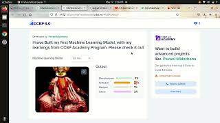 My first Machine Learning project | CCBP Academy | NXT Wave | Full stack development