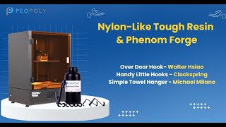 Strong And Practical Hooks Models Printed By Peopoly Forge With Nylon-Like Tough Resin.