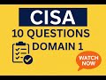 CISA Domain 1 – 10 Scenario-Based Questions | 2024 Syllabus Edition