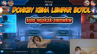 Donkey kena lempar botol wkwk .  chounya auto ngamuk. #Papidonkey . Mobilelegends