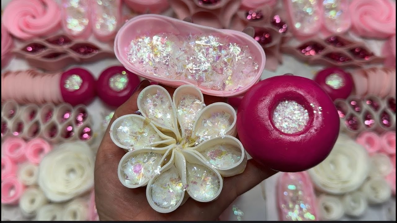Pink ASMR 🌷Crushing soap 🤍Relaxing asmr🧘‍♀ASMR for a sleep 🥱Soap flakes/clay cracking/glitter/starch