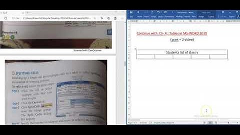Class- 5 : Ch -  4  Tables in MS-WORD 2010 (Part 2)
