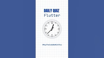 Conquer Flutter - Daily quiz #quiz #flutter #flutterproject #fluttertutorial #flutterdeveloper #dart