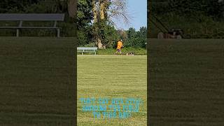 Using a push mower to cut grass on a soccer field shorts fail landscaping lawnmower