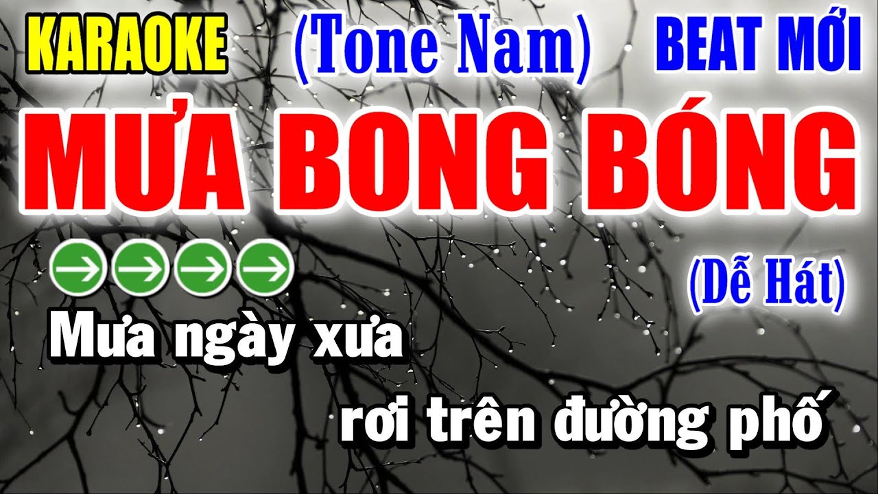 Mưa Bong Bóng - Karaoke Tone Nam ✦ Âm Thanh Chuẩn | Yêu ca hát - Love Singing |