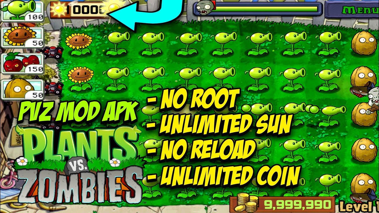 Plants VS Zombies Mod Hack Apk Unlimited Sun No Reload