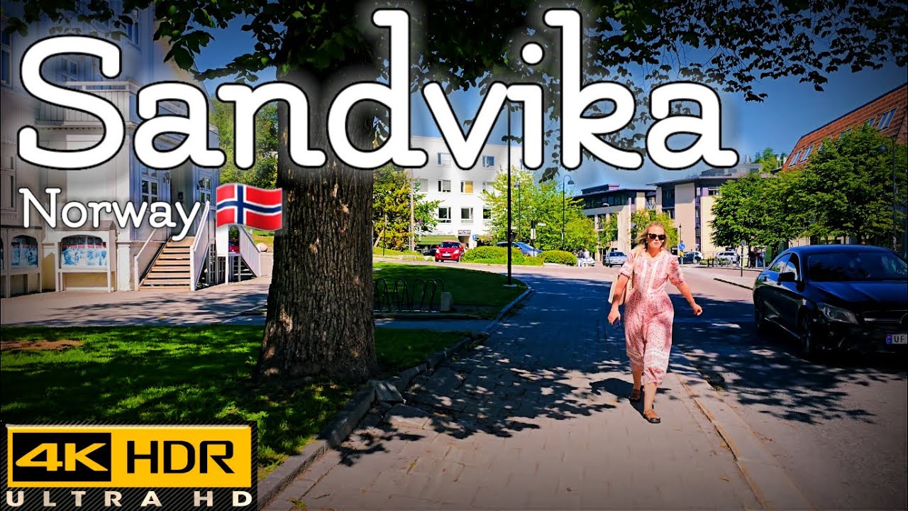 👣Walk with Me in Sandvika in Norway | 4K HDR | June 2024👣