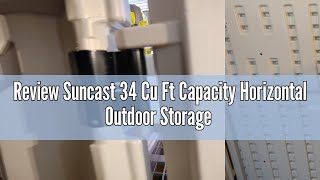 Review Suncast 34 Cu Ft Capacity Horizontal Outdoor Storage Shed for Garbage Cans, Garden Accessorie