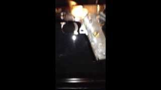 Blank Colt 1911 Chrome, Vincent Vega, Pulp Fiction front firing gun.