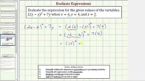 Ex: Evaluate an Expression in the Form (2x-z)^2+7y