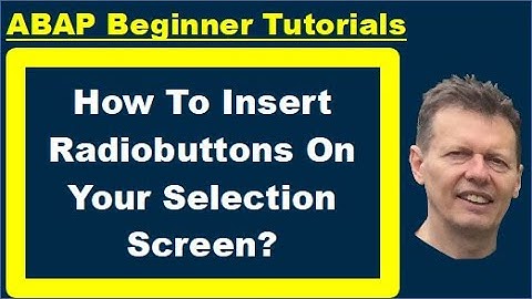 ABAP Beginners Tutorial: How To Insert Radiobuttons On Your Selection Screen?
