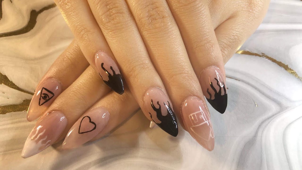 Uñas de Halloween con flamas ( The Neighbourhood Nails) - thptnganamst.edu.vn