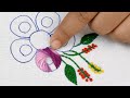 Hand Embroidery amazing flower design#11with super easy stitch for dress