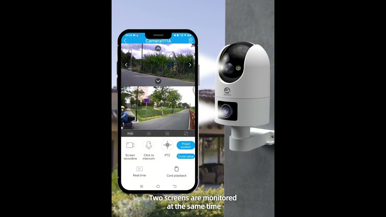 JOOAN 4K 6MP HD PTZ Camera Outdoor Dual Lens Dual Screen AI Tracking 5G WIFI IP Came