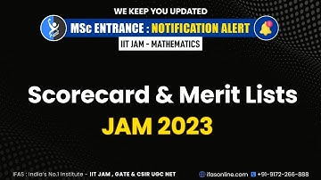 Scorecard For IIT JAM Mathematics 2023 | IIT JAM Merit List | IFAS