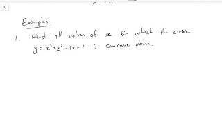 Example 1 for second derivative and concavity of curves