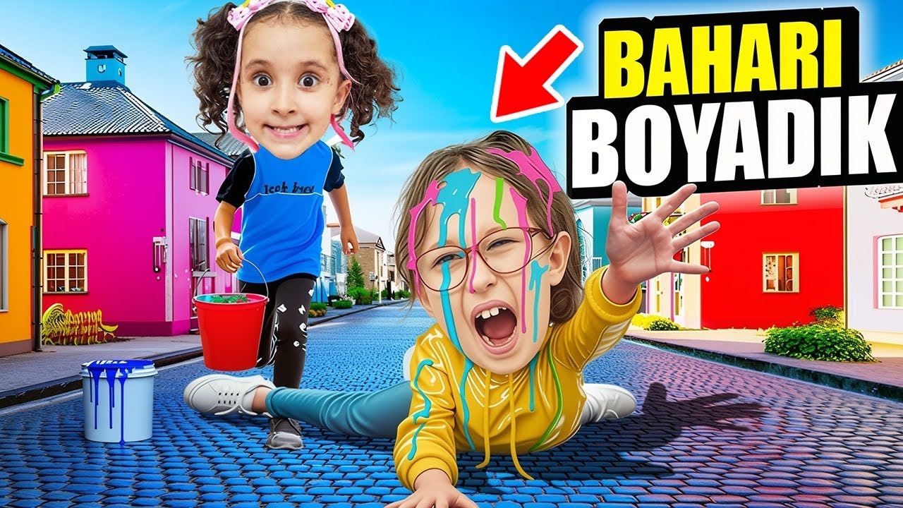 BANU ALYA BAHARA KIŞKIRTMA YAPTI !! HER YERİNİ BOYADI !! BAHAR ÇILDIRDI !! 