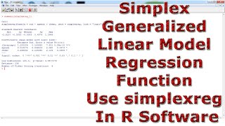 Simplex Generalized Linear Model Regression Function Use simplexreg With (In) R Software