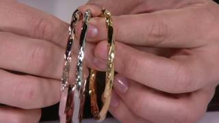 Oro Nuovo Polished Twisted Round Slip-on Bangle Bracelet, 14K on QVC
