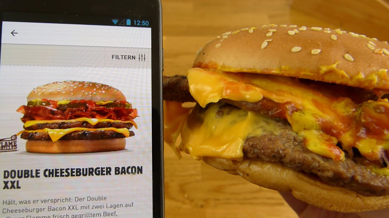 Burger King - Double Cheeseburger Bacon XXL - YouTube