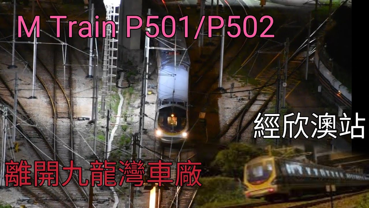 迪士尼綫M Train(P501/P502)離開九龍灣車廠及駛經欣澳站過廠