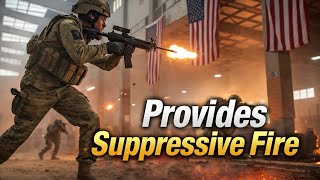 Provides suppressive fire