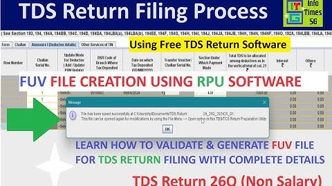 TDS Return Filing on RPU Software | TDS Non Salary Form 26Q Preparing | fuv file generation