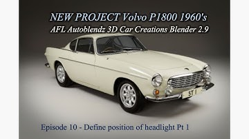Blender Tutorial Car Modelling of a Volvo P1800 Ep 10 Defining the headlight area Pt 1