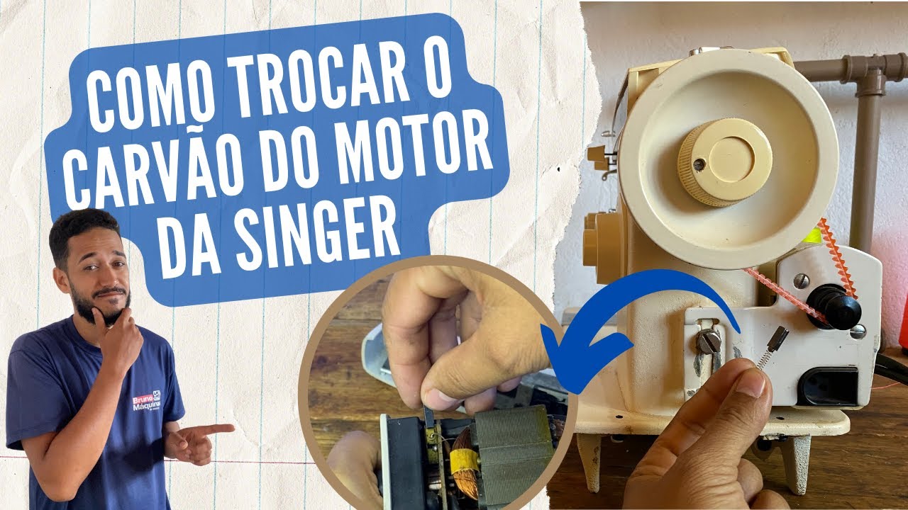 Aprenda a trocar o carvão do motor da sua maquina Singer de forma fácil.