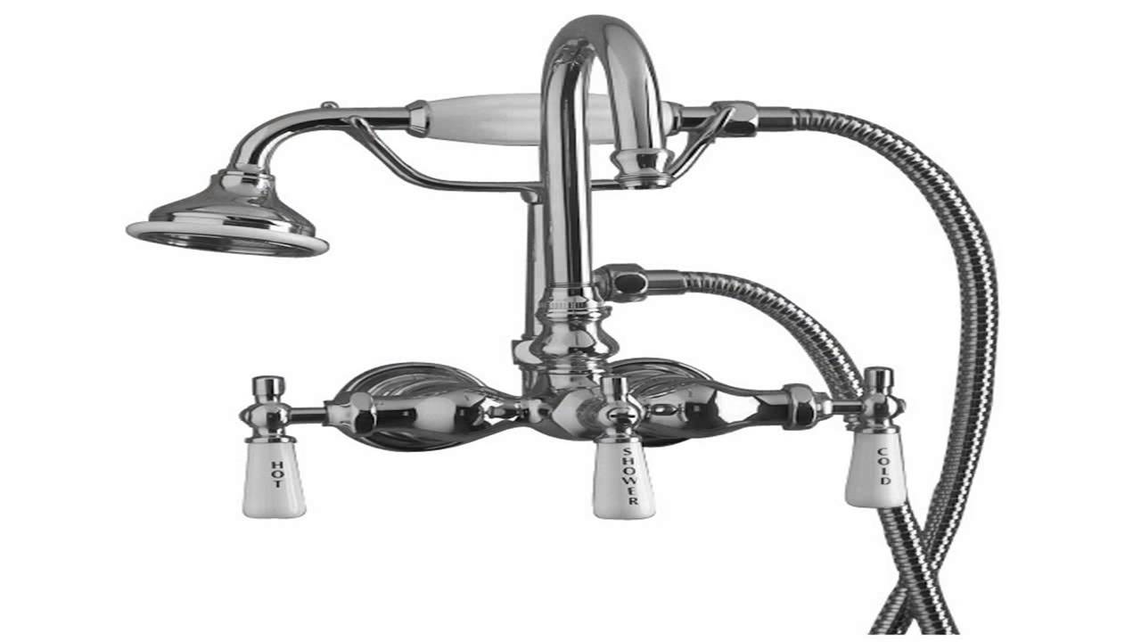 Polished Chrome Tub Wall or Freestanding Mount Clawfoot Tub Diverter
