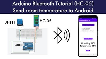 Arduino Bluetooth tutorial (HC-05): Send the room temperature to Android using the DHT11 sensor