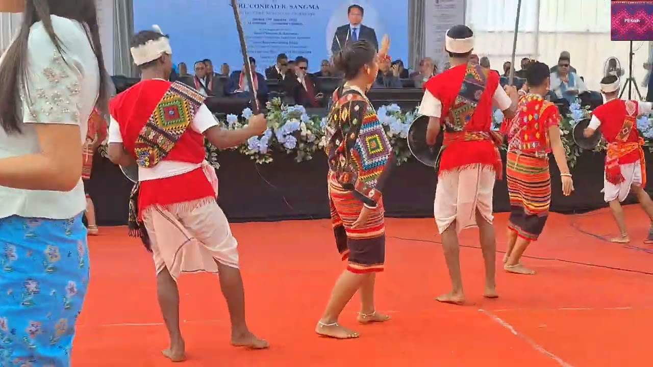Koch cultural dance Captain Williamson University launce| Conrad K Sangma  Meghalaya CM at Balalgre