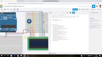TinkerCAD,Arduino ile LCD ekrana yazı yazdırma