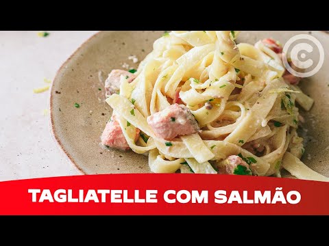 Vídeo: Tagliatelle Com Molho De Salmão