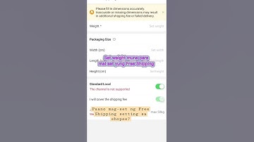 Shopee Free Shipping Setting