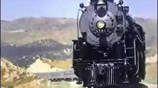 There goes a train Santa Fe 3751 steam train