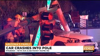 News Update: Car crashes into pole in Phoenix