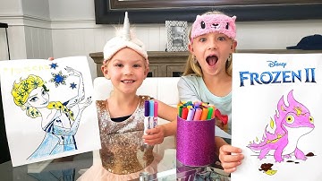 Frozen 2 Elsa 3 Marker Challenge!!!