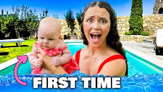 BABY DAUGHTER GOES SWIMMING FOR THE FIRST TIME! *EMOTIONAL*