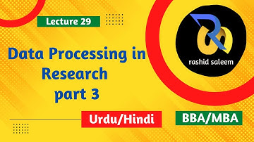 Marketing Research---Data Processing in Research---part 3---Urdu/Hindi---BBA/MBA---Lecture29