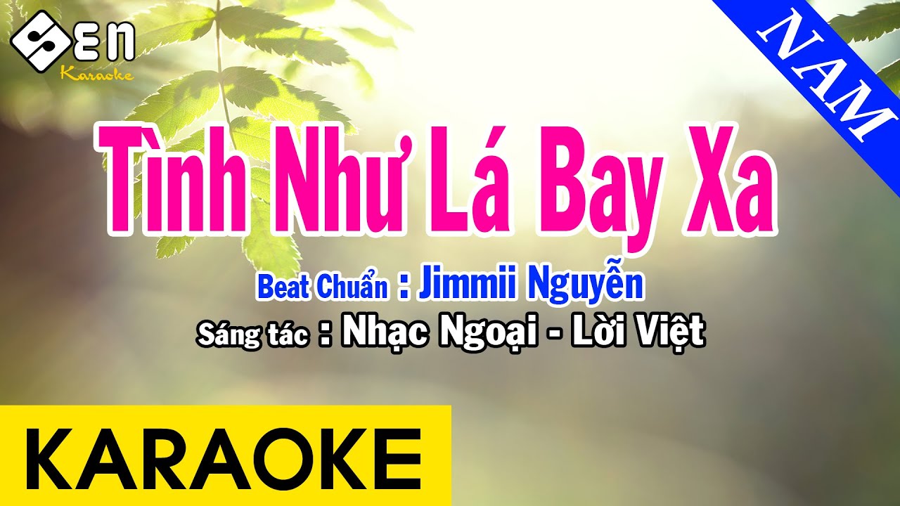 Karaoke Tình Như Lá Bay Xa Tone Nam Nhạc Sống - Beat... - youtube